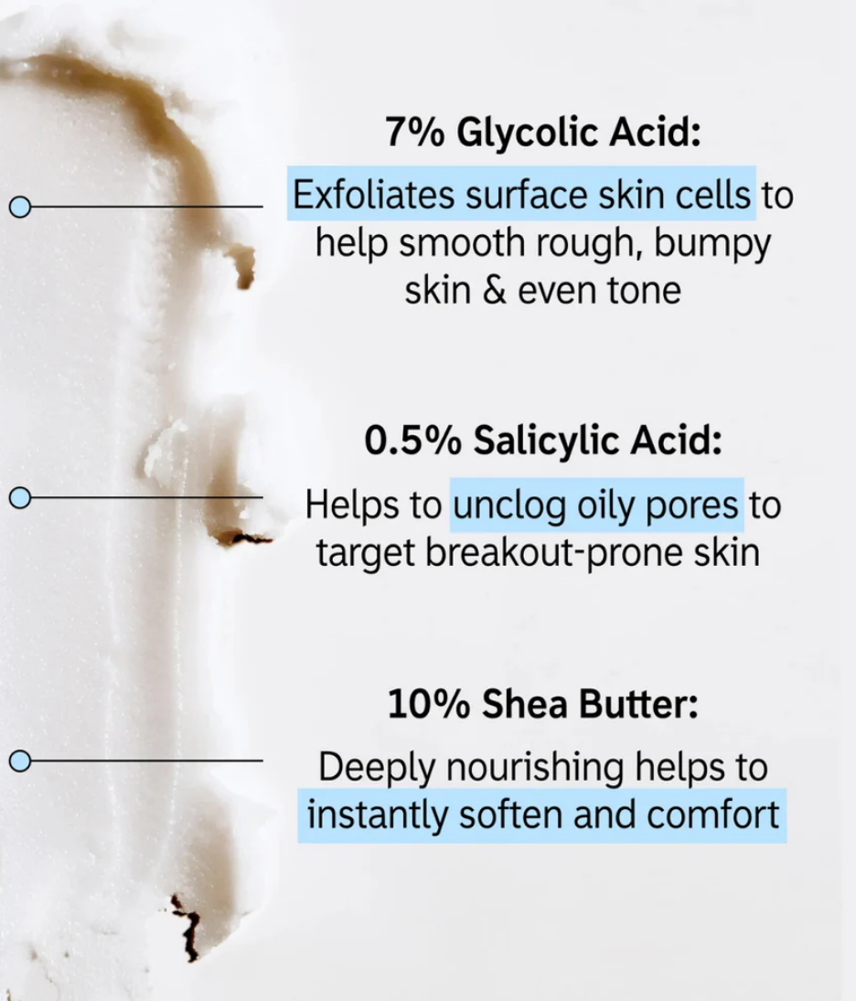 The Inkey List Glycolic Acid Exfoliating Acid Body Stick Ingredients and Functions