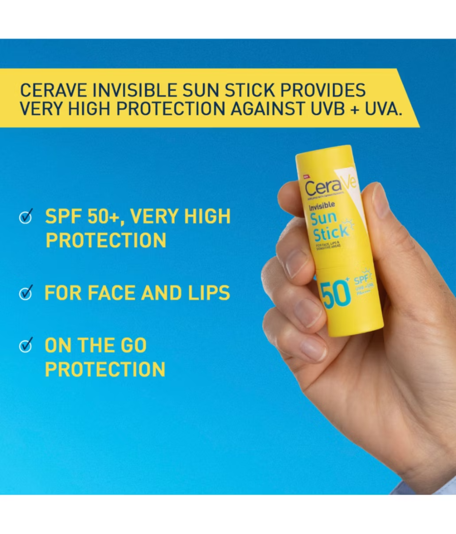 CeraVe Invisible Sun Stick SPF50+ 8g product benefits