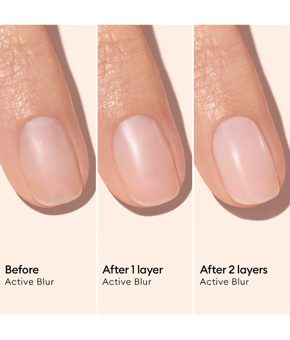 Manucurist Active Blur — Blurring Treatment Polish 15ml nail imges with before and after application