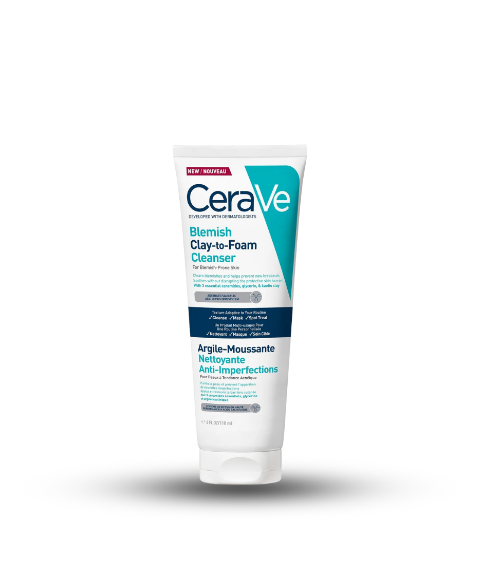 Cerave Blemish clay-to-foam cleanser 