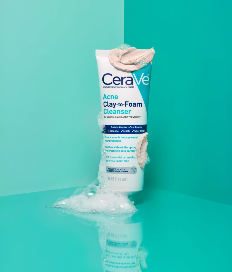 Cerave Blemish clay-to-foam cleanser texture