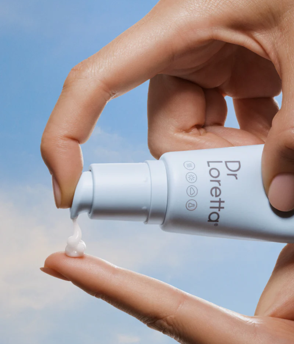 Dr. Loretta Barrier Repair Hydrating Gel Cream 50ml product shot with hand close up shot 
