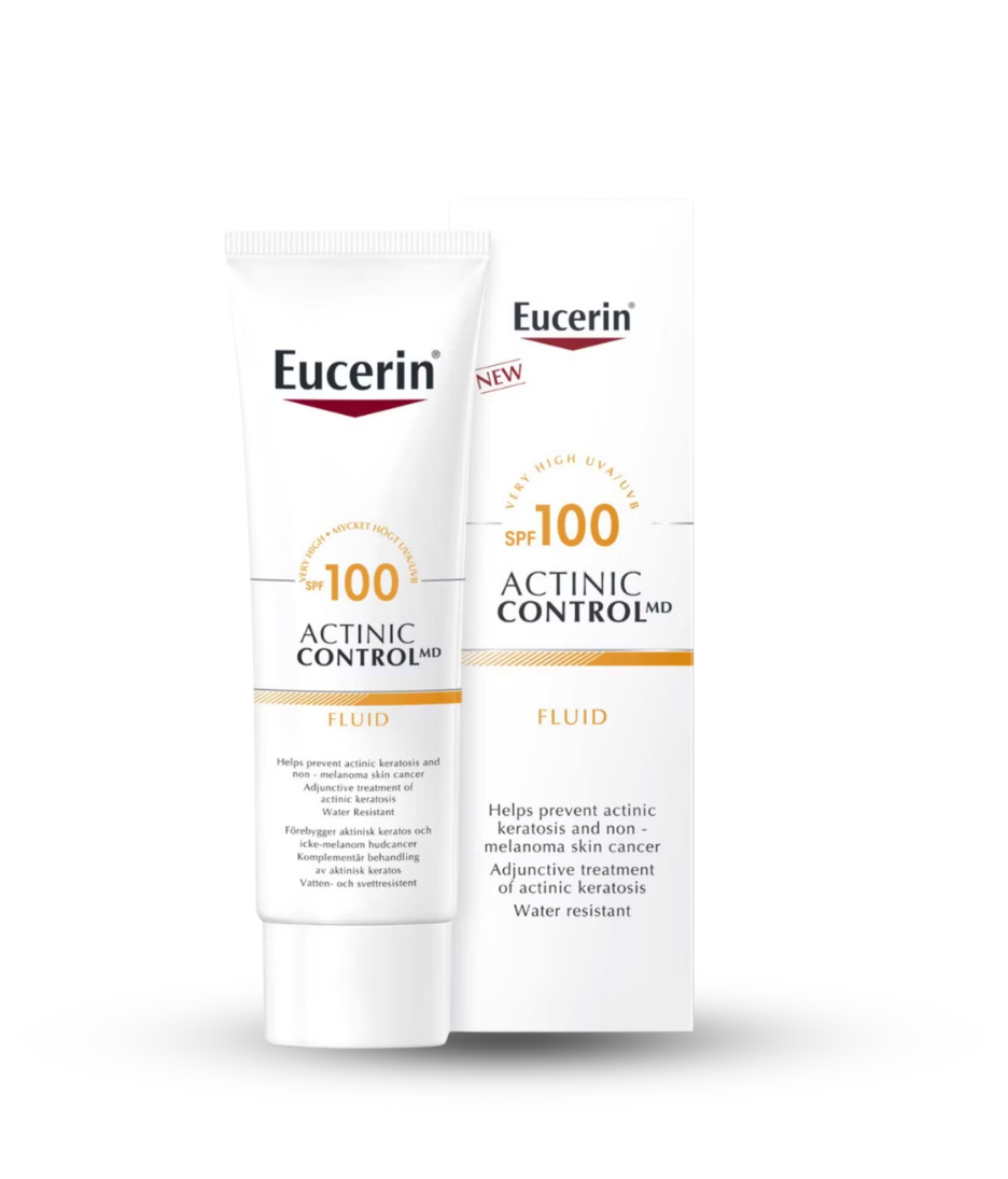 Eucerin Sun Actinic Control MD Fluid SPF100 white background product shot