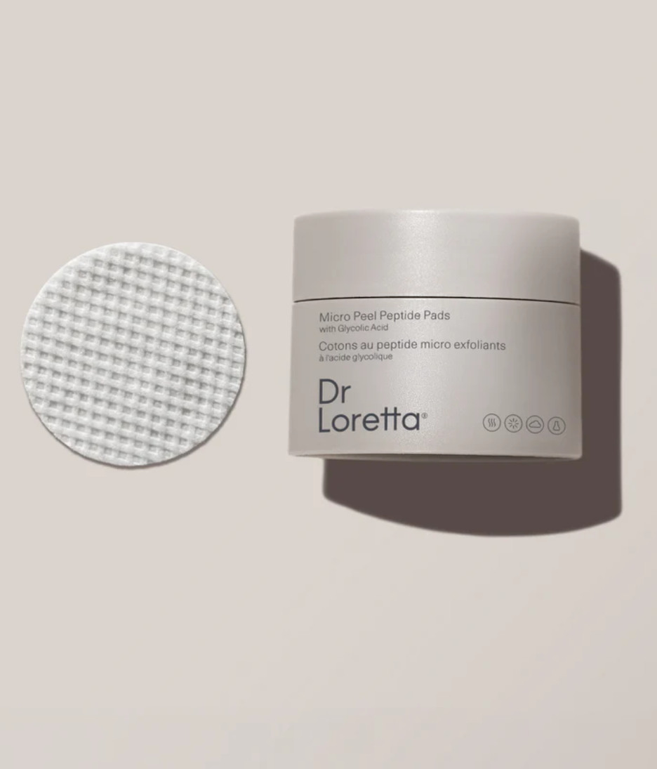 Dr. Loretta Micro Peel Peptide Pads  product shot  and pad image