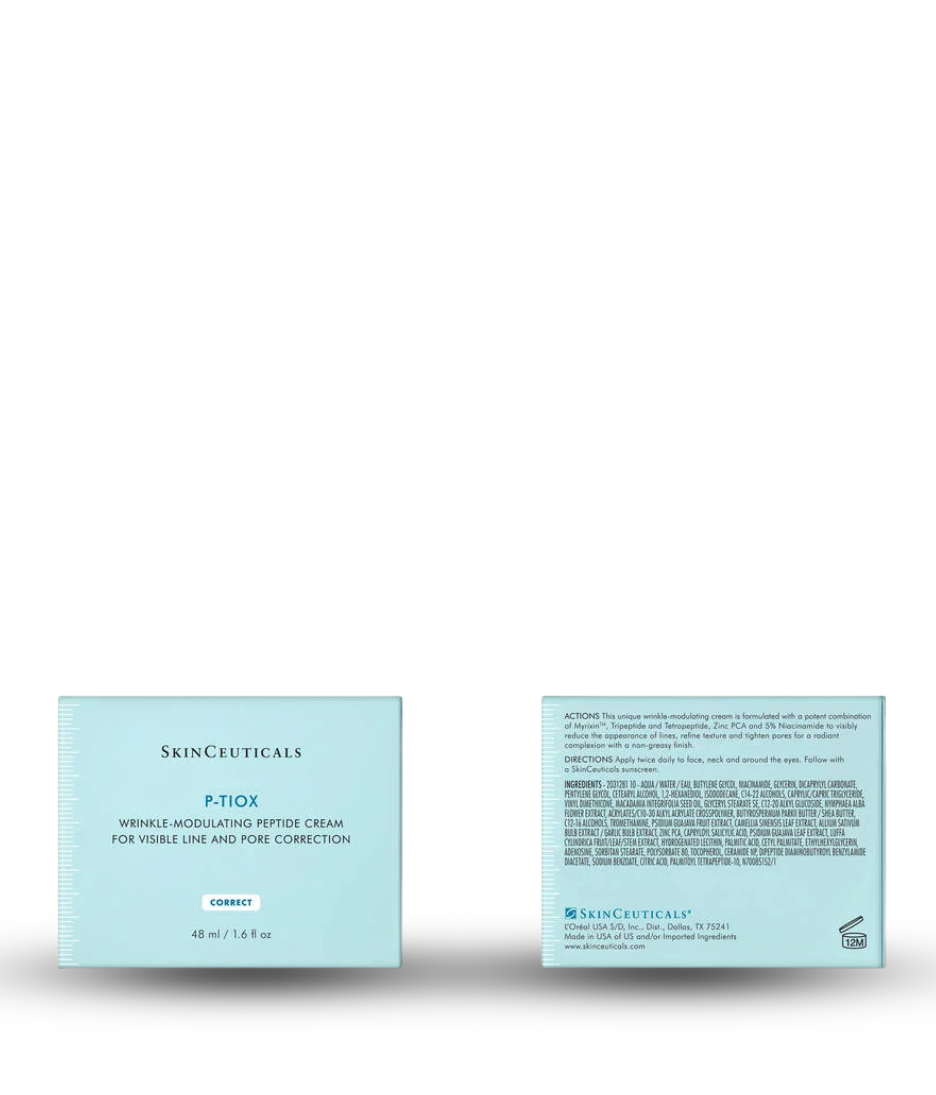 SkinCeuticals P-TIOX Wrinkle Pore Modulating Peptide Cream 48ml product box shot white background