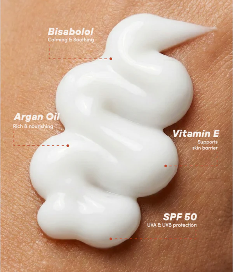 SOLAS SUN SPF50 TEXTURE AND INGREDIENTS