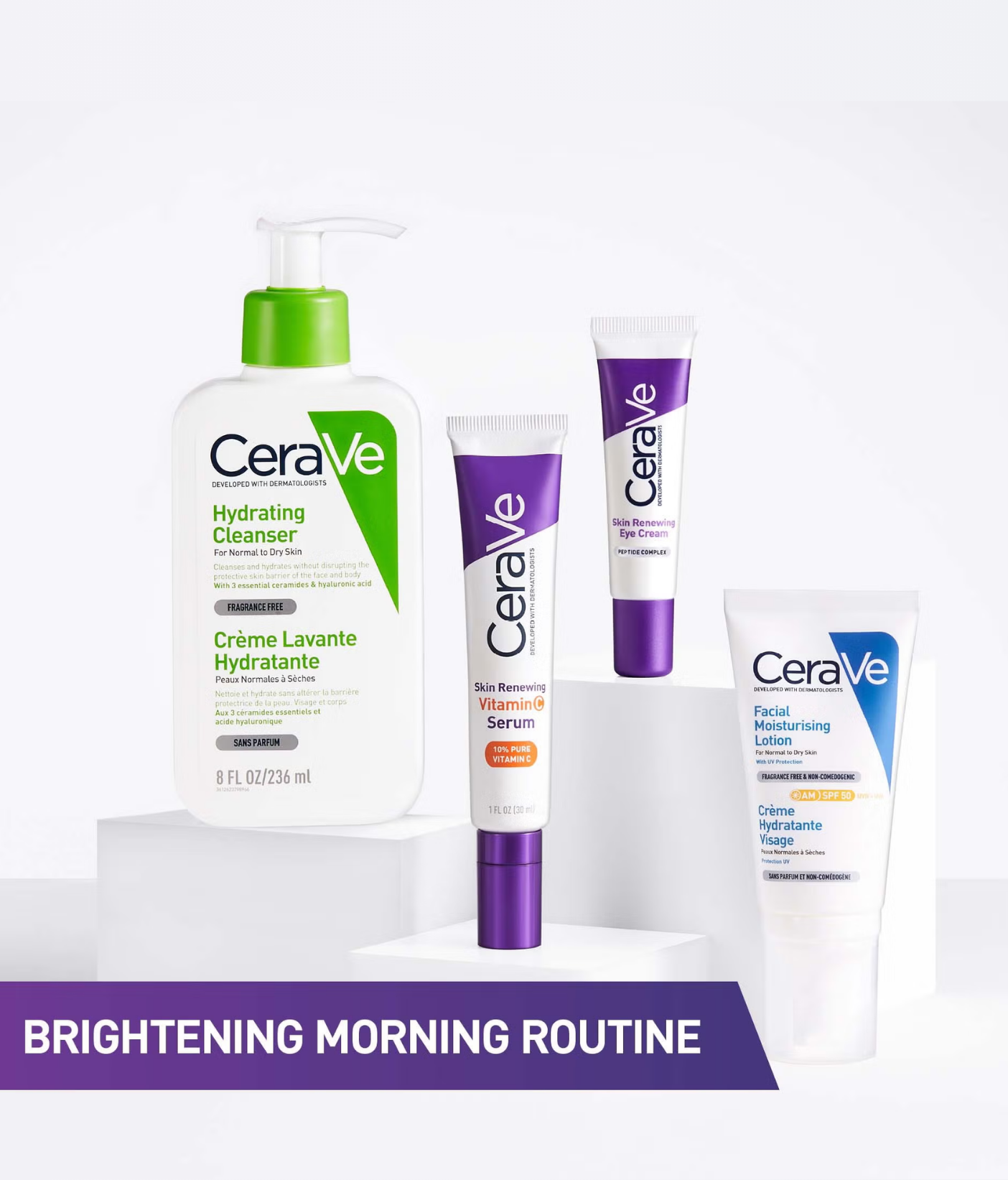 CeraVe Skin Renewing Eye Cream and full CeraVe Morning Skincare Routine