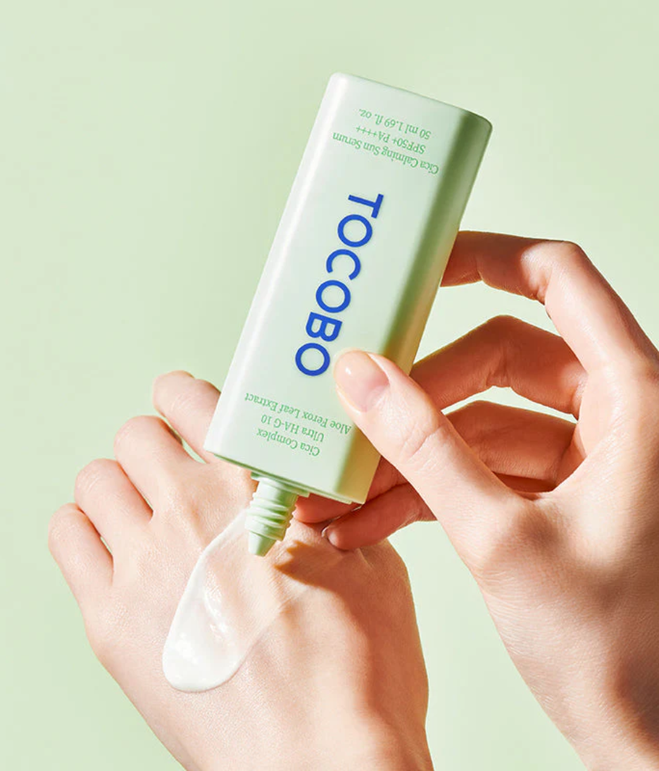 Cica calming sun serum SPF 50 lightweight sunscreen