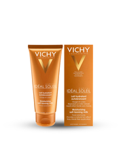 Vichy Capital Soleil Moisturising Self-Tanning Milk face body product shot white background